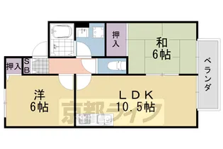 エーデルハイム千代川B棟【101号室】の間取り