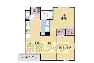 イルソーレ桂 Ⅰ番館【4階】の間取り