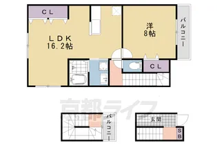 京都府京都市西京区山田南山田町【アパート】の間取り