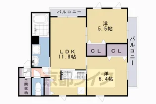 シャーメゾン栄【Ⅱ202号室】の間取り
