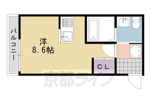 KYOTO HOUSE 桂川【3階】の間取り