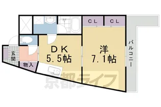 Uluru東向日【3階】の間取り