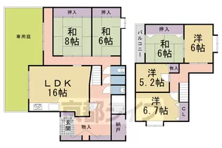 京都府長岡京市梅が丘3丁目【一戸建】の間取り