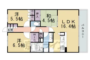 グリーンフォート長岡京【143号室】の間取り