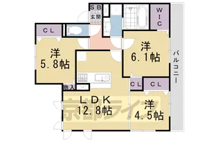 ウチカイト【207号室】の間取り