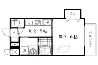 グランレブリー桂川【2階】の間取り