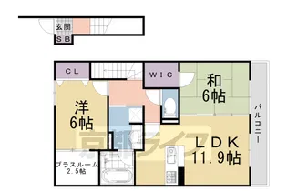 セジュール上西喜【202号室】の間取り