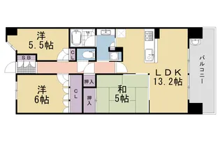 京都桂川つむぎの街ブライトスクエア【402号室】の間取り