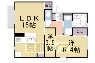 ルナパレス友岡【201号室】の間取り