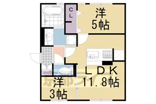 グレース新田【A102号室】の間取り