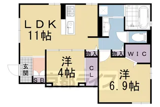 シャルモント勝竜寺【1階】の間取り