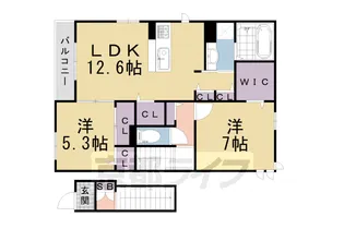 シャルモント勝竜寺【2階】の間取り