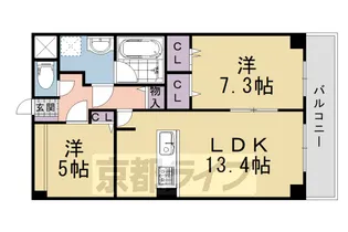 グラン・フィオーレ向日町【203号室】の間取り