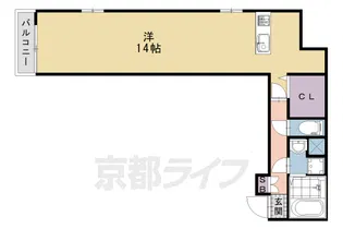 アロッジオ長岡京【102号室】の間取り