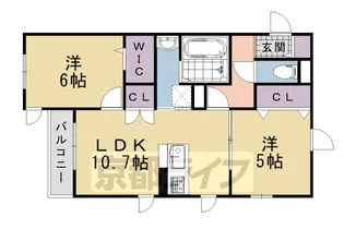AXIS長岡天神【201号室】の間取り