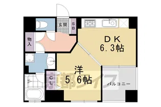 クリスタルグランツ西大路三条【301号室】の間取り