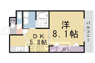 ROOTS神泉苑【205号室】の間取り