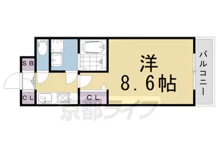 ROOTS神泉苑【208号室】の間取り