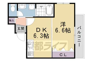 1DKの間取り画像