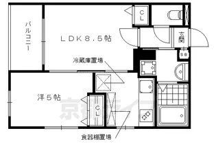 COCO SANJO【103号室】の間取り