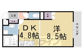 京都府京都市右京区嵯峨野清水町【マンション】の間取り