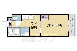 サクシード西院【1階】の間取り
