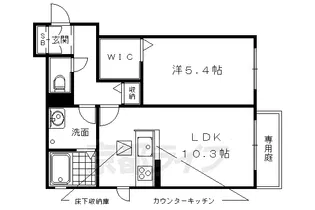 シャーメゾン御所ノ内北町【102号室】の間取り