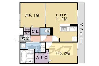 ラ・パール・デュー【3階】の間取り