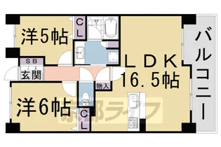 プレサンスロジェ太秦天神川駅前【5階】の間取り
