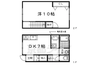 メゾネット嵯峨嵐山【105号室】の間取り
