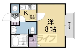 京都府京都市右京区常盤北裏町【アパート】の間取り