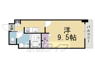 クオリカ太秦【3階】の間取り