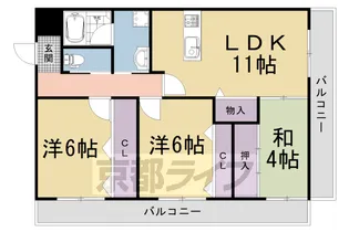グラン・コート西京極Ⅱ【5階】の間取り