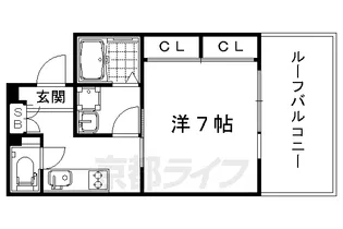 ル・パルトネール西大路御池【406号室】の間取り