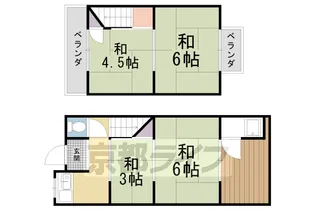 京都府京都市右京区梅津中倉町【一戸建】の間取り