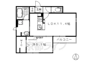 京都府京都市右京区西院東貝川町【アパート】の間取り