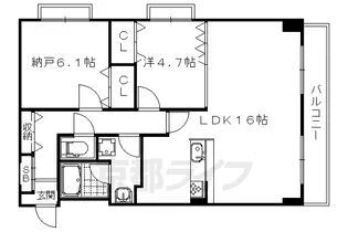 ディアコート葛野三条【305号室】の間取り