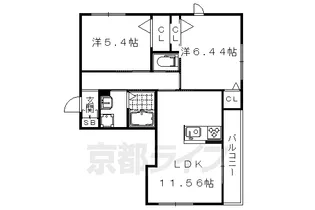 2LDKの間取り画像