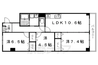 京悠館【7階】の間取り