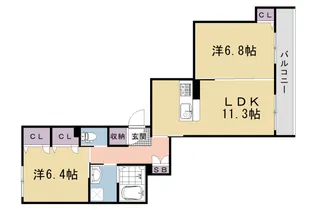 リヴェール嵐山【205号室】の間取り