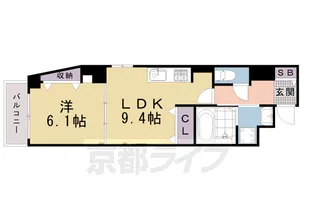 京都府京都市右京区梅津石灘町【マンション】の間取り