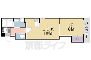 アドバンス京都西院パルティーレ【4階】の間取り