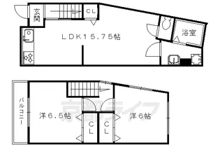京都府京都市右京区山ノ内瀬戸畑町【一戸建】の間取り