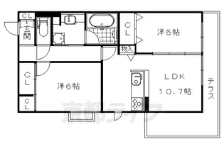 ボヌール壬生【1階】の間取り