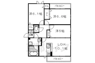 ドムール嵯峨A棟【301号室】の間取り