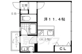 グレースろうじ【4階】の間取り