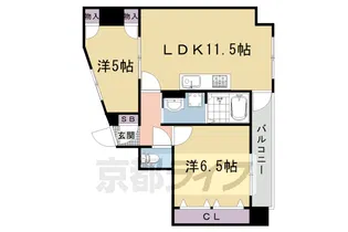 ランフォート西院【8階】の間取り