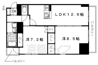 ランフォート西院【6階】の間取り