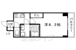 ランフォート西院【3階】の間取り