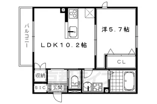 京都府京都市右京区太秦安井北御所町【アパート】の間取り